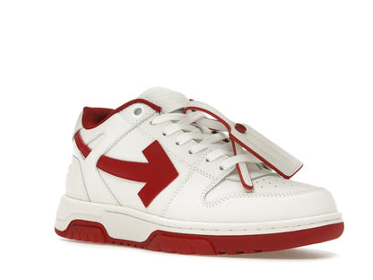 OFF-WHITE Out Of Office OOO Low Tops White Burgundy