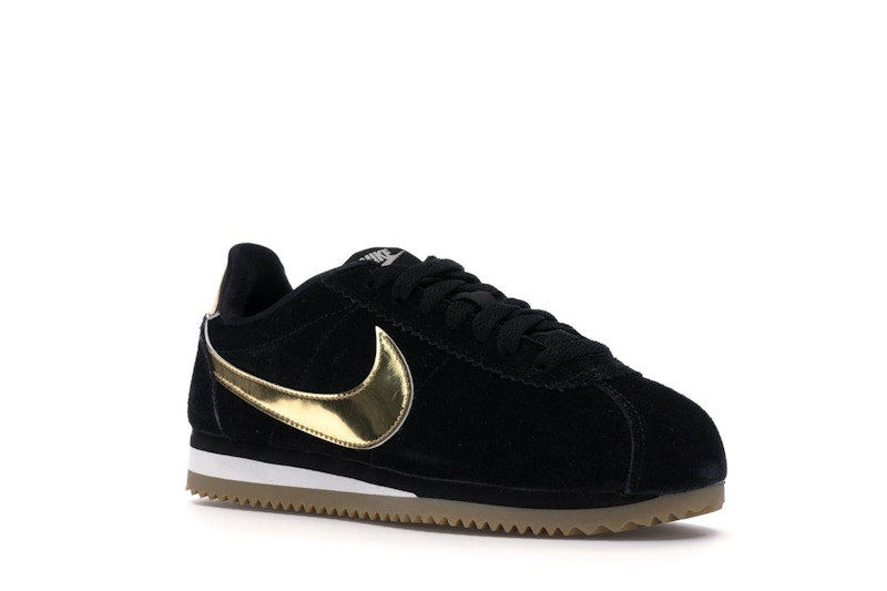 Nike Classic Cortez Black Metallic Gold Gum (Women's)