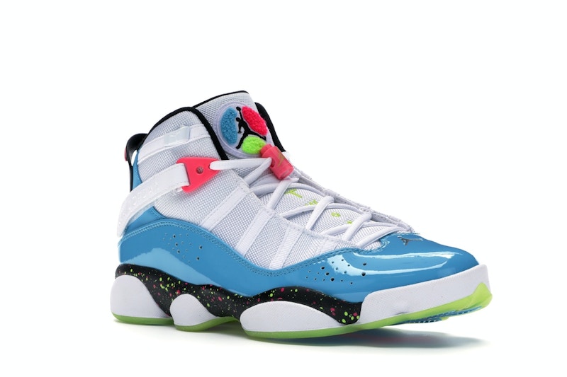 Jordan 6 Rings White Light Blue Fury Cyber