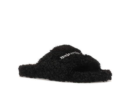 Balenciaga Furry Slide Black