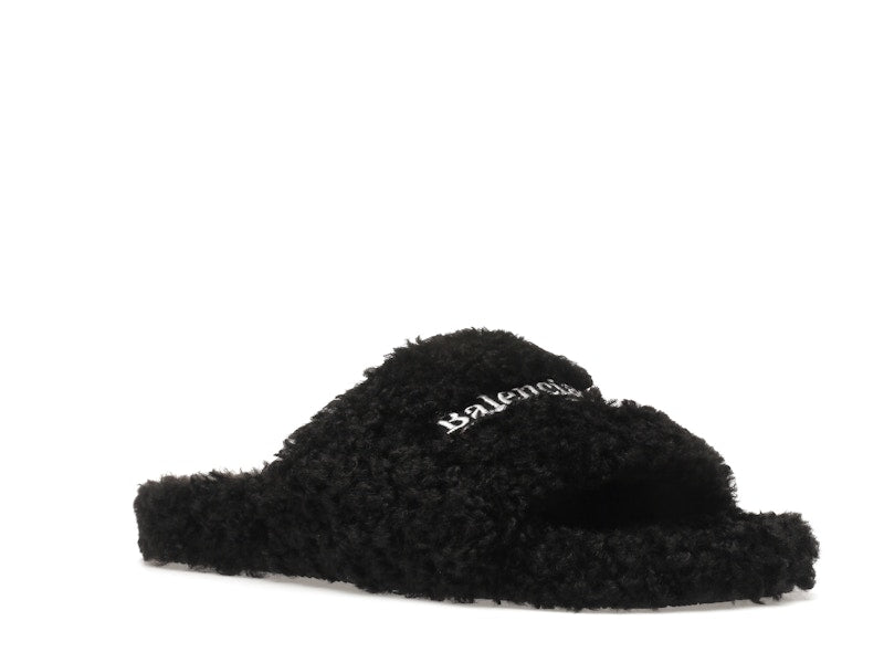 Balenciaga Furry Slide Black