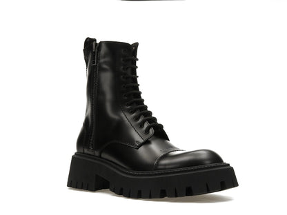 Balenciaga Tractor 20mm Zip Up Boot Black