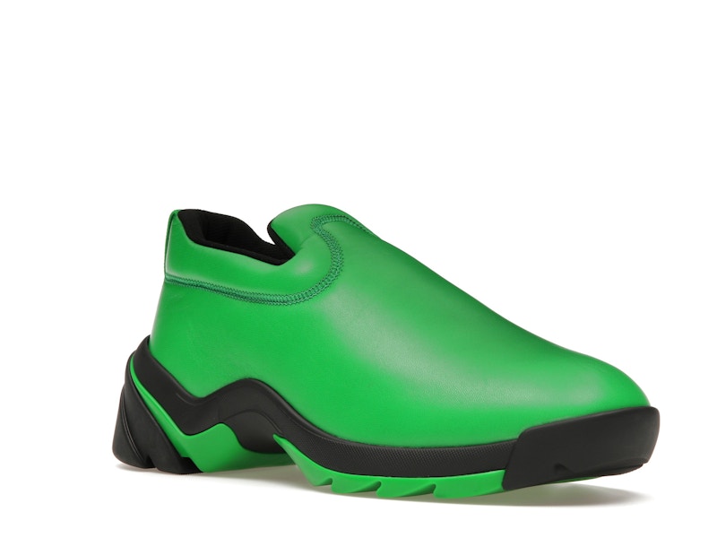 Bottega Veneta Lagoon Low Top Leather Sneaker Black Green