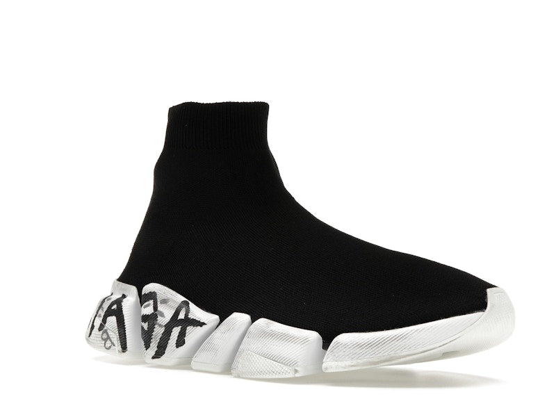 Balenciaga Speed 2.0 Graffiti Recycled Knit Black (Women's)