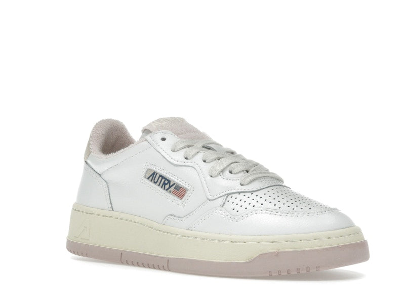 Autry Medalist Leather Low White Powder Pink (Women's)