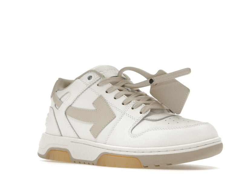 OFF-WHITE Out Of Office OOO Low Tops White Beige