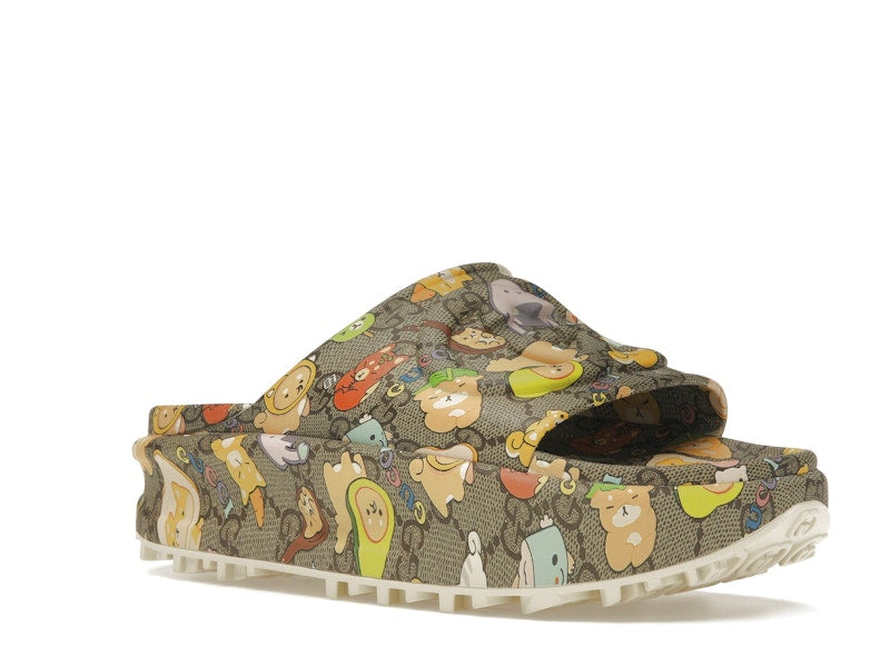 Gucci x Pikarar GG Animal Print Slide Beige Multi (Women's)