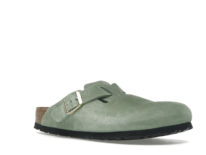 Birkenstock Boston Soft Footbed Suede Green Tea (Narrow Fit)