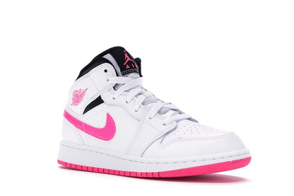 Jordan 1 Mid White Black Hyper Pink (GS)
