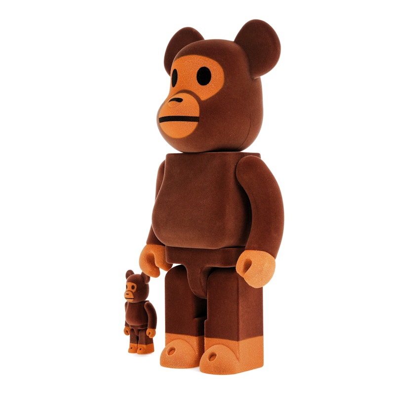 Bearbrick x Bape Baby Milo Flocky Ver. 100% & 400% Set