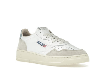 Autry Medalist Leather Low White Silver Blue Beige (Women's)