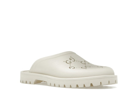 Gucci Slip-on Sandal Cut Out Monogram Mystic White