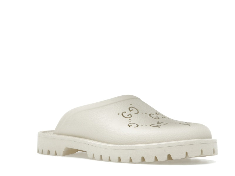 Gucci Slip-on Sandal Cut Out Monogram Mystic White