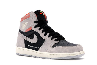Jordan 1 Retro High Neutral Grey Hyper Crimson