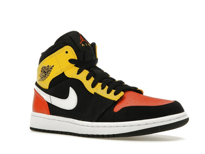 Jordan 1 Mid Black Amarillo Orange