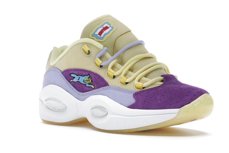 Reebok Question Low BBC Ice Cream Running Dog Yellow Purple