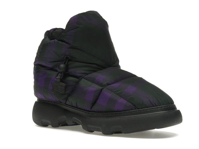 Burberry Check Pillow Boot Black Purple