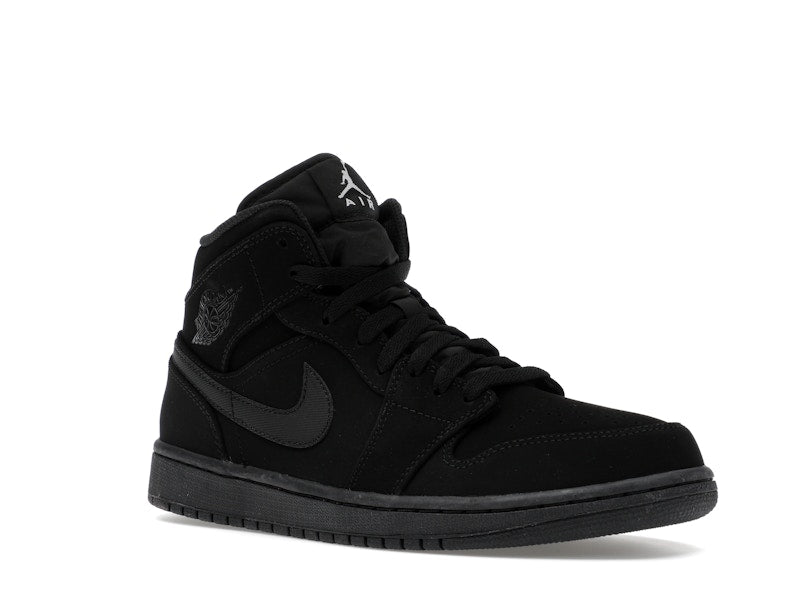 Jordan 1 Mid Black Black White