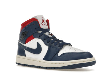 Jordan 1 Mid French Blue Gym Red (Women's)
