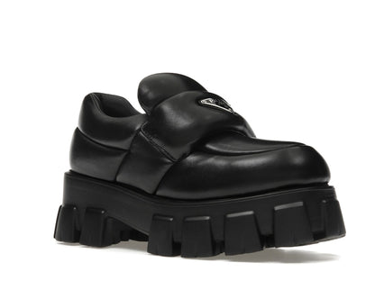 Prada Soft Padded 55mm Loafers Black Nappa Leather