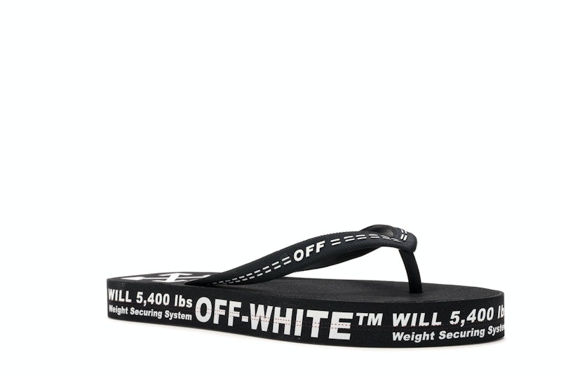 Off-White Logo Typographic Flip Flop Black SS20