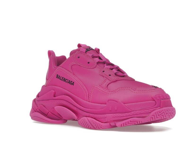 Balenciaga Triple S Faux Leather Dark Pink (Women's)