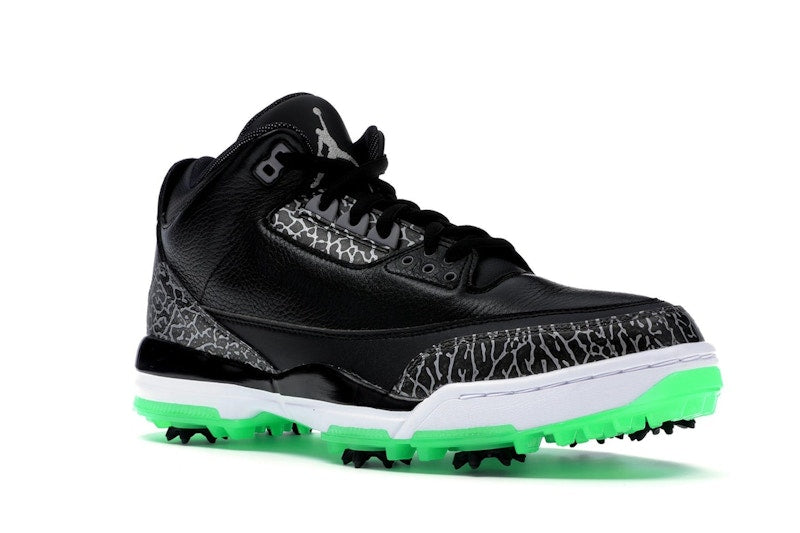 Jordan 3 Retro Golf Black Green Glow