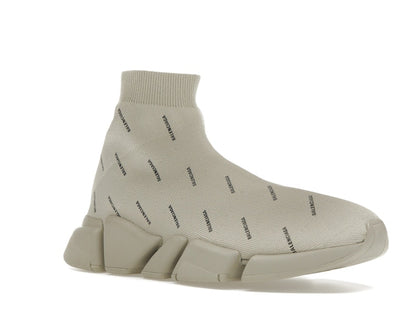 Balenciaga All Over Logo Speed 2.0 Beige