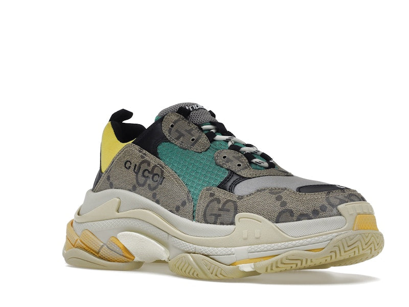 Gucci x Balenciaga The Hacker Project Triple S Beige Green Yellow