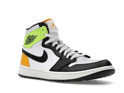 Jordan 1 Retro High Golf White University Gold Volt Black