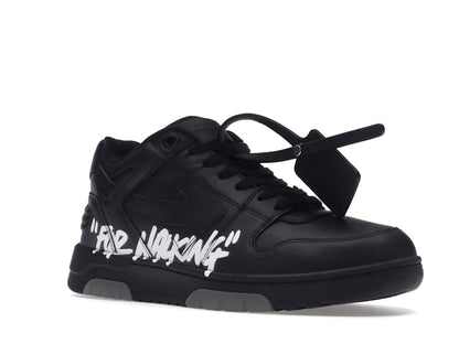 OFF-WHITE Out Of Office OOO "For Walking" Low Tops Black White