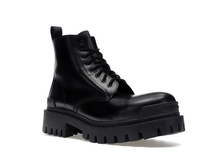 Balenciaga Strike 20mm Lace Up Boot Black