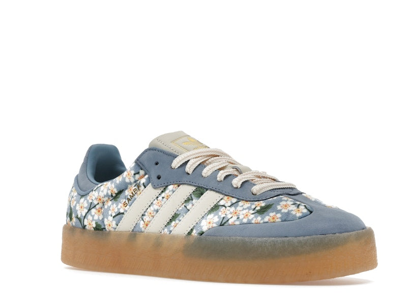 adidas Sambae Liberty London Floral Embroidery Blue Cream White (Women's)