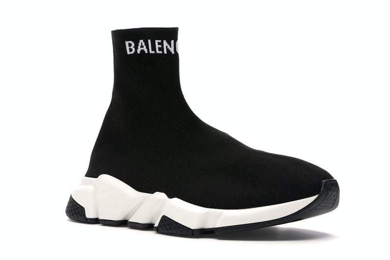 Balenciaga Speed Sock Slip-On Black White