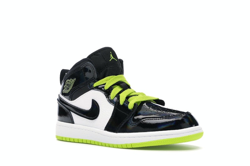 Jordan 1 Mid Black Cyber Mystic Green (PS)