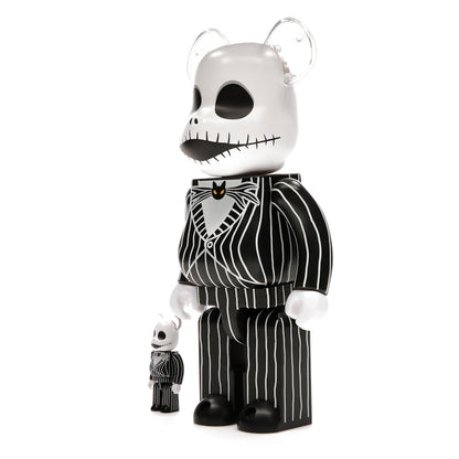 Bearbrick x Disney Tim Burton's The Nightmare Before Christmas Jack Skellington 100% & 400% Set
