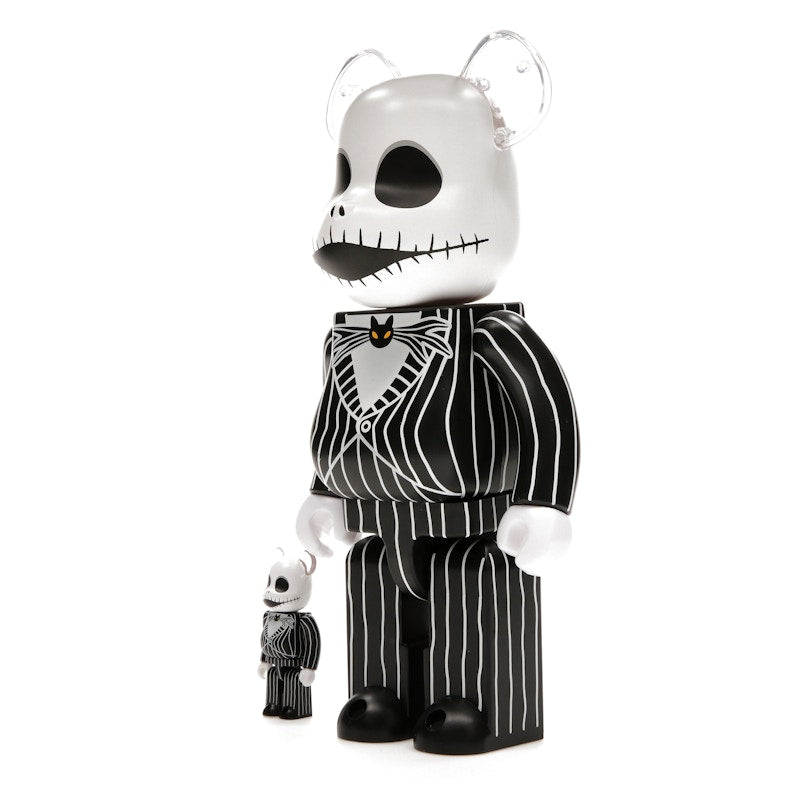 Bearbrick x Disney Tim Burton's The Nightmare Before Christmas Jack Skellington 100% & 400% Set