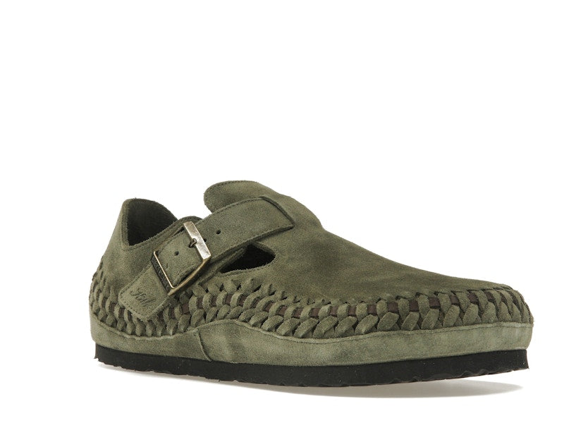 Birkenstock London Braided Shearling Kith Olive Night