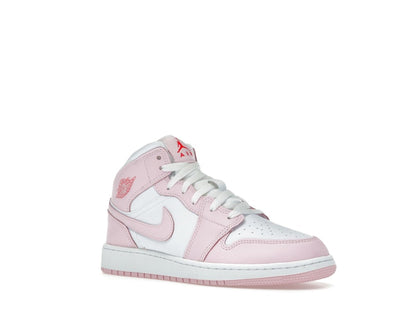 Jordan 1 Mid Pink Foam Fire Red (GS)