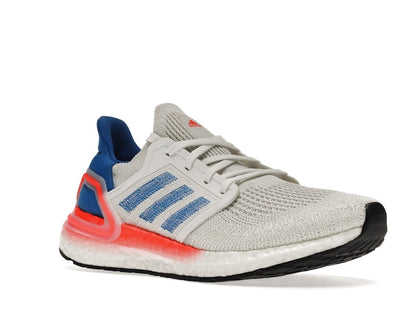 adidas Ultra Boost 20 White Glory Blue Solar Red