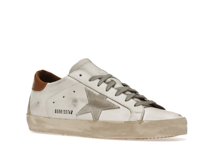 Golden Goose Super-Star White Vacchetta Tan Grey Suede Patch