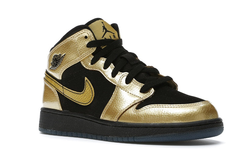 Jordan 1 Mid Metallic Gold Coin Black (GS)