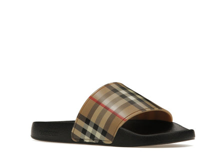 Burberry Check Print Slides Archive Beige (Women's)