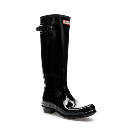 Hunter Original Tall Gloss Rain Boots Black (Women's)