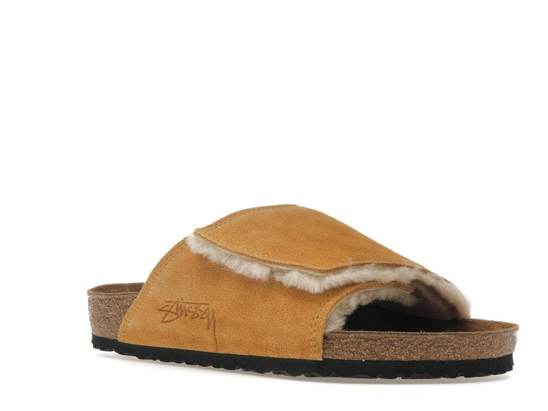 Birkenstock Solana Shearling Slide Stussy Caramel