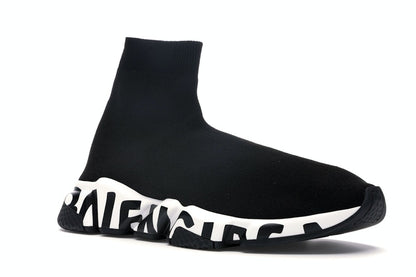 Balenciaga Speed Graffiti Trainers Black White