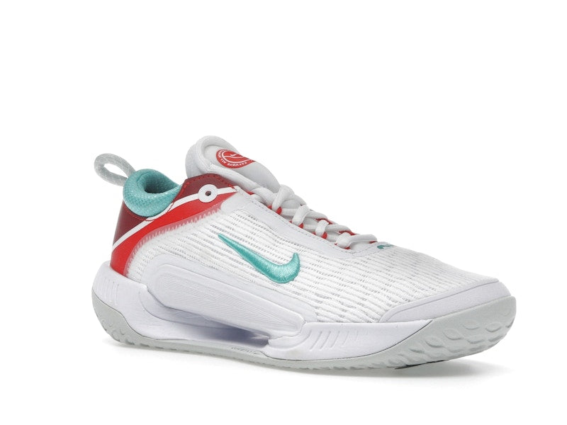 Nike Court Zoom NXT HC White Light Silver Habanero Red Washed Teal (Women's)