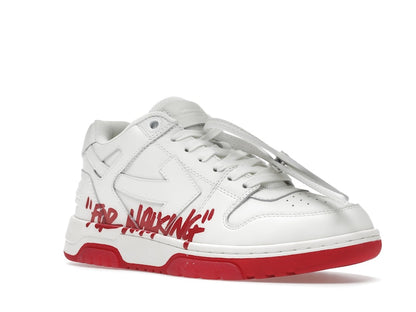 OFF-WHITE Out Of Office "OOO" Low Tops For Walking White White Red SS22
