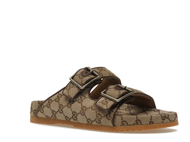 Gucci Strap Slide Sandal Beige Canvas