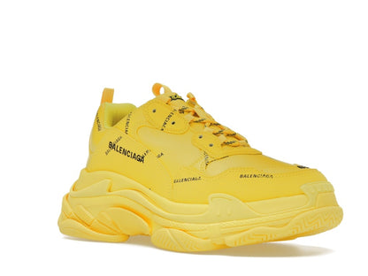 Balenciaga Triple S Allover Logo Yellow